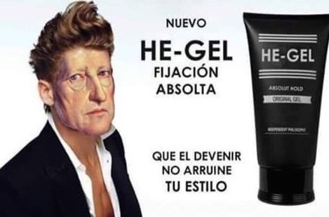 Hegel parodia gel per capelli